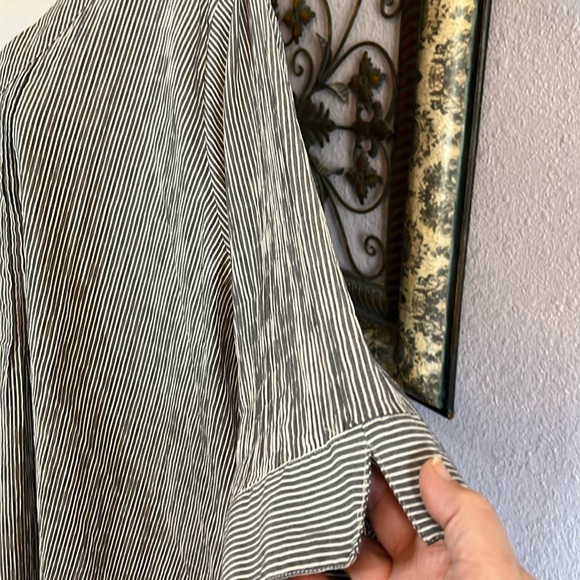 NWOT Ulla Popken Boho Top- striped 1/4 button 3/4 sleeve Sz 24/ 26 - Picture 4 of 12